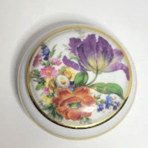 VINTAGE HAND PAINTED FINE PORCELAIN TRINKET BOX BAVARIA BAYREUTH WEST GERMANY